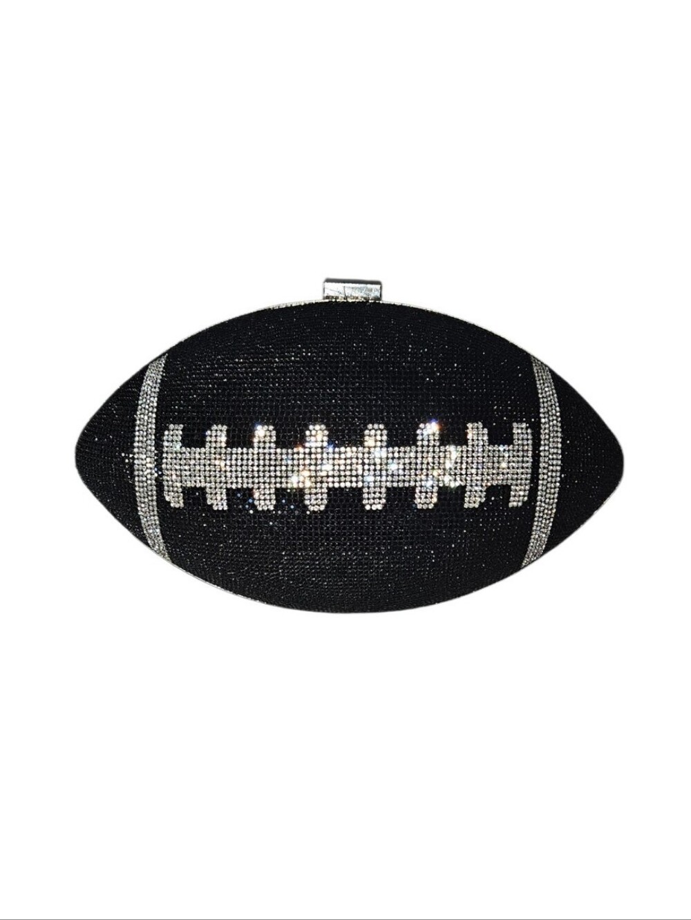 🏈 Rhinestone Football Evening Purse / Clutch – Detachable Chain – EUC